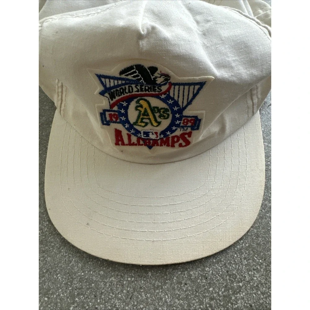 Vintage 1989 World Series Oakland‎ Athletics Hat Youngan Snapback Cap AL Champs
